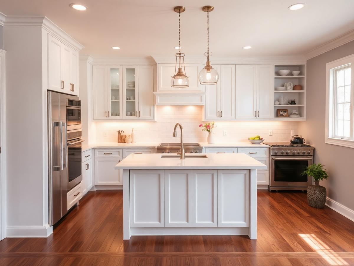 Remodeled modern kitchen by HYF Construction